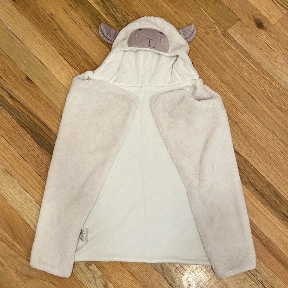 Monique Lhuillier x Pottery Barn Kids Animal Head Hooded Cozy Lamb Towel